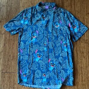 Disney Blue and Pink Stitch Casual Shirt
